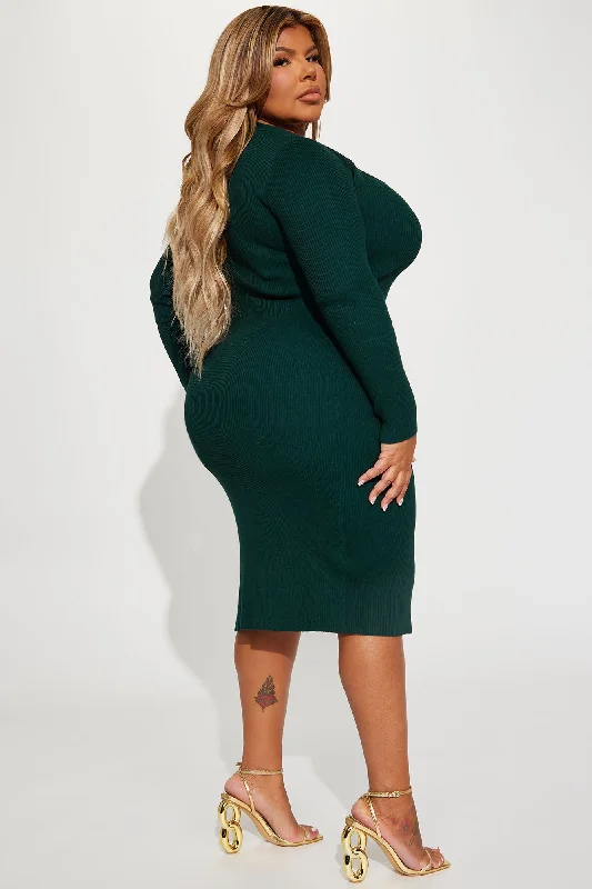 Reverie Attitude Midi Dress - Green