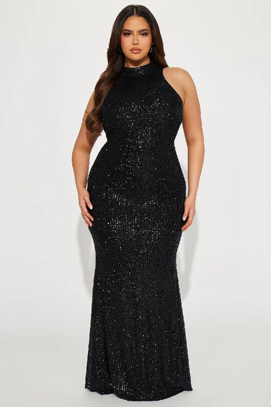 Sharon Sequin Maxi Dress - Black