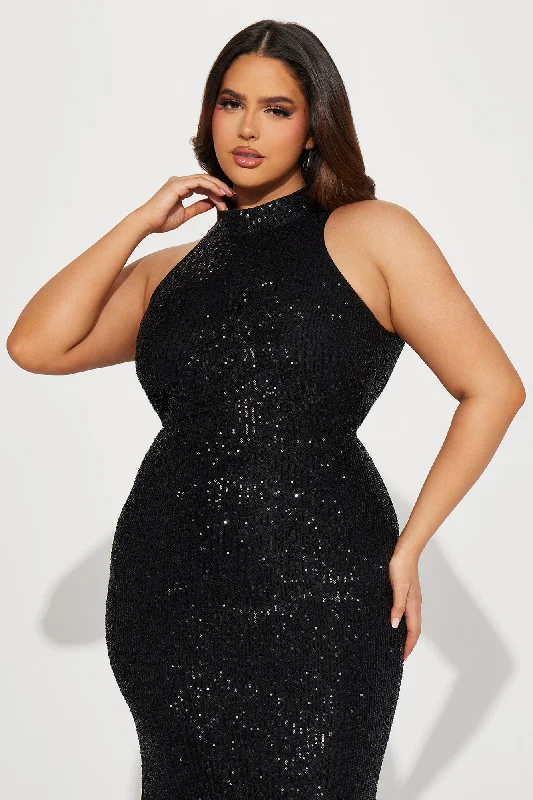 Sharon Sequin Maxi Dress - Black