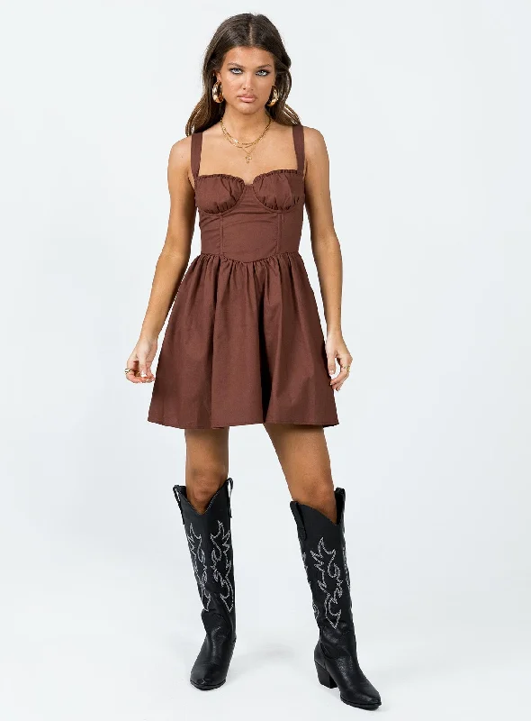 Telka Mini Dress Brown