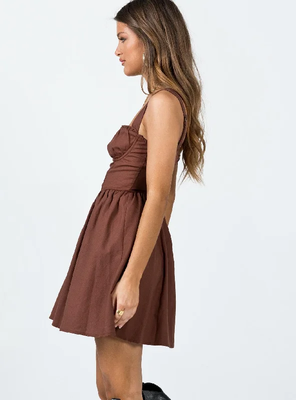 Telka Mini Dress Brown