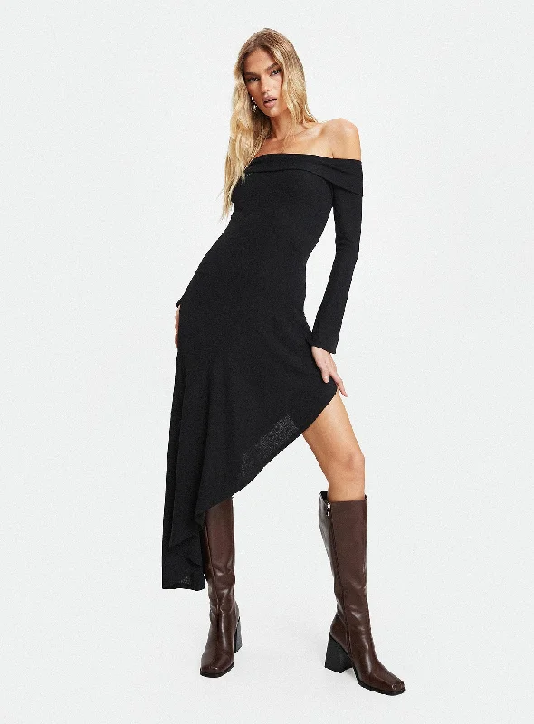 Tunie Off The Shoulder Maxi Dress Black