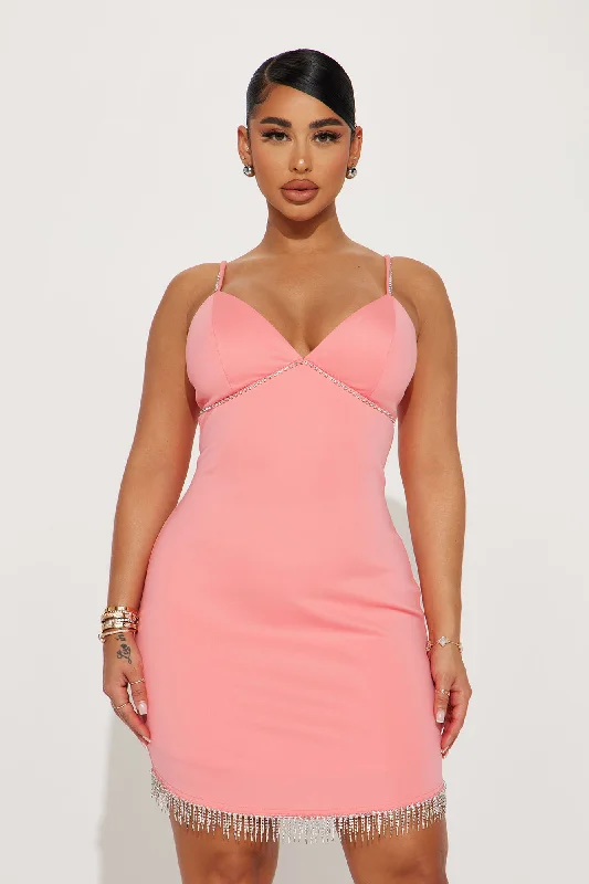 Valentina Embellished Mini Dress - Pink