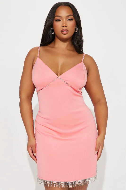 Valentina Embellished Mini Dress - Pink