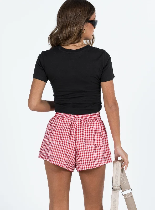 Beach House Shorts Red / White Gingham