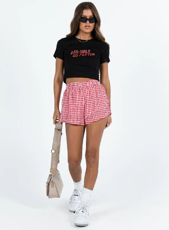 Beach House Shorts Red / White Gingham