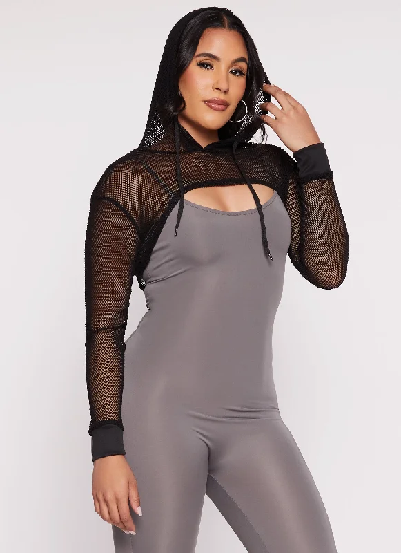 Fishnet Hooded Shrug