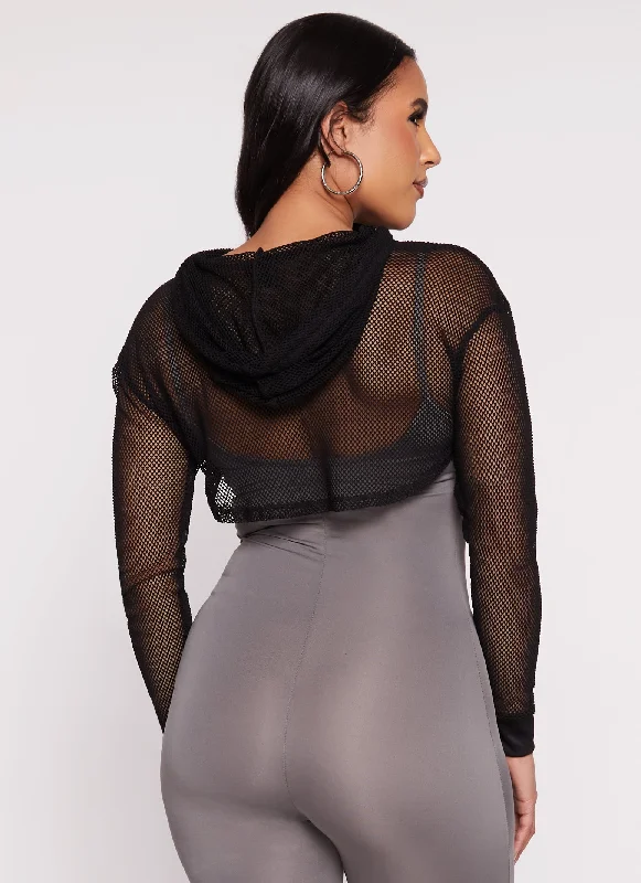 Fishnet Hooded Shrug