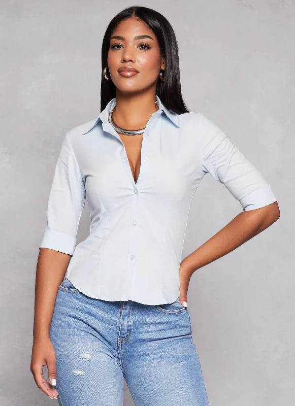 Fixed Cuff Button Front Shirt