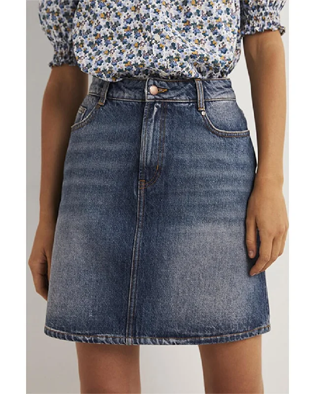 Boden Denim Mini Skirt