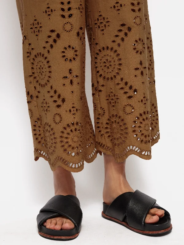 Broderie Trouser | Camel