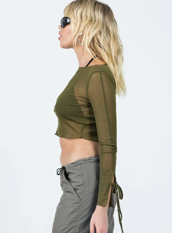 Cordil Long Sleeve Top Khaki