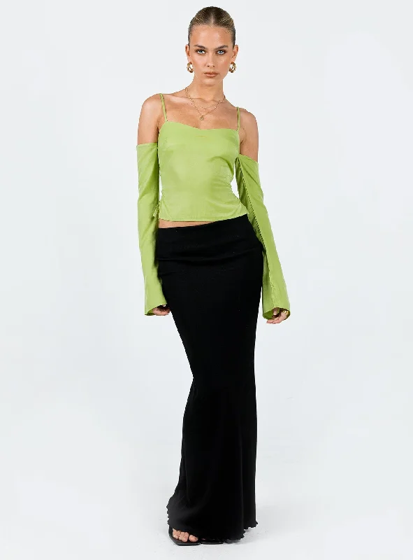 Cold Shoulder Top Green