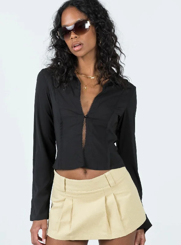 Damson Long Sleeve Top Black