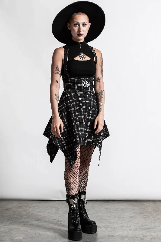 Dazed & Confused Suspender Skirt [ASH TARTAN]