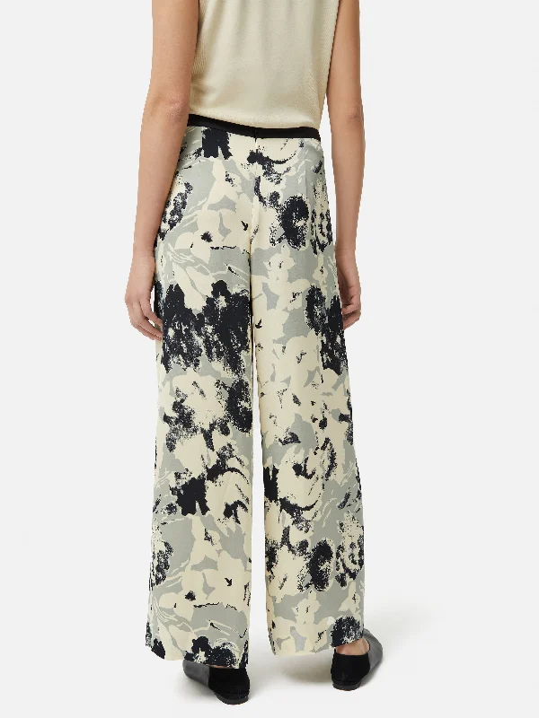 Floral Echo Wrap Trouser | Grey