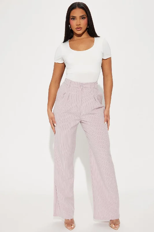 Hall Pass Pinstripe Trouser Pant - Pink