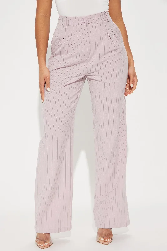 Hall Pass Pinstripe Trouser Pant - Pink