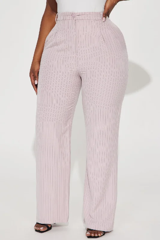 Hall Pass Pinstripe Trouser Pant - Pink