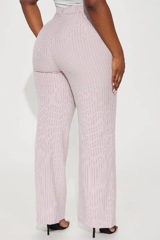 Hall Pass Pinstripe Trouser Pant - Pink