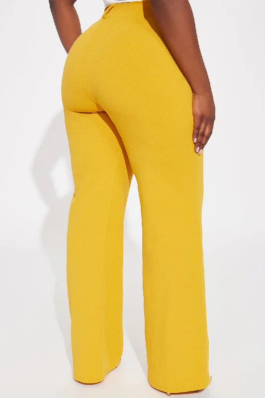 Heidi Wide Leg Trouser Pant - Mustard