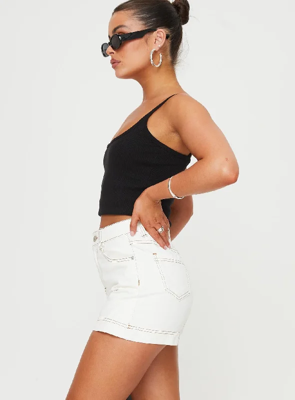 Katlynne Denim Mini Skort White