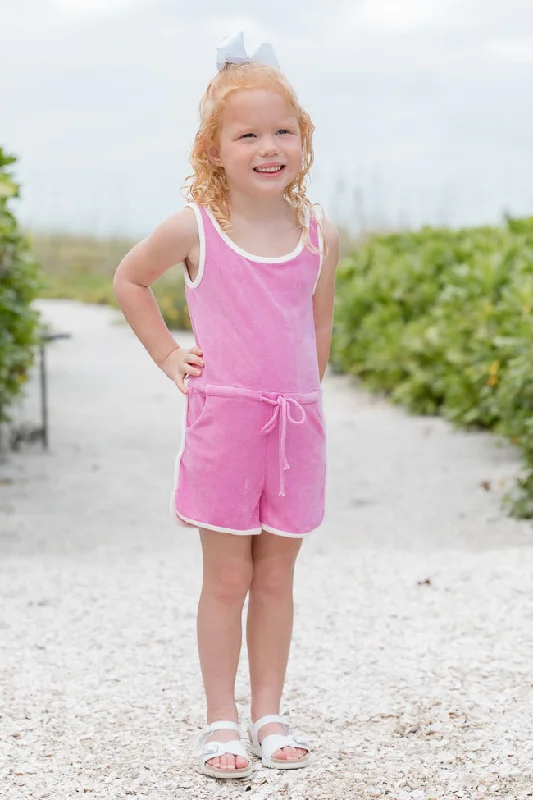 Kid's Rylee Pink Terrycloth Romper