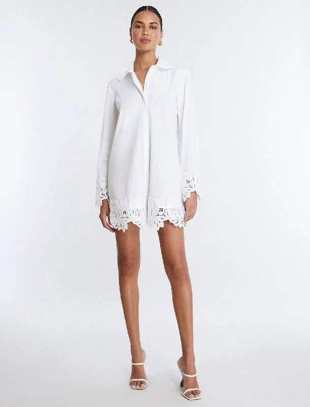 Lace Appliqué Button-Up Top