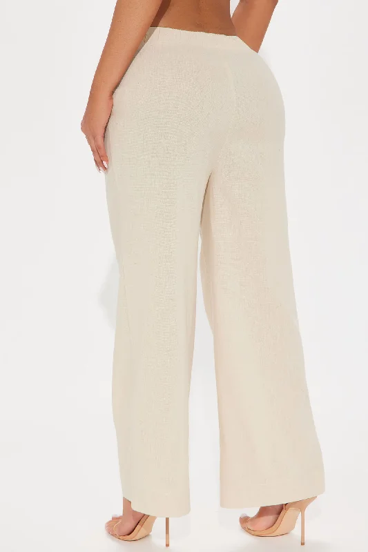 Layla Linen Wide Leg Pant - Oatmeal