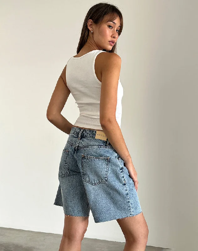 Low Rise Roomy Shorts in Vintage Blue Wash