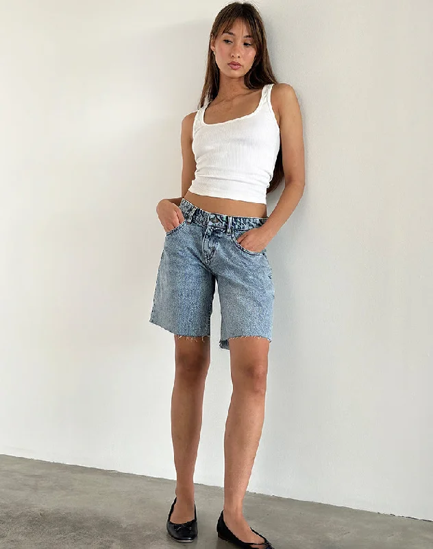 Low Rise Roomy Shorts in Vintage Blue Wash