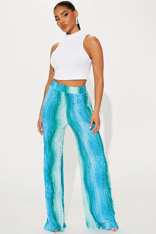 Maldives Plisse Pant - Blue/combo