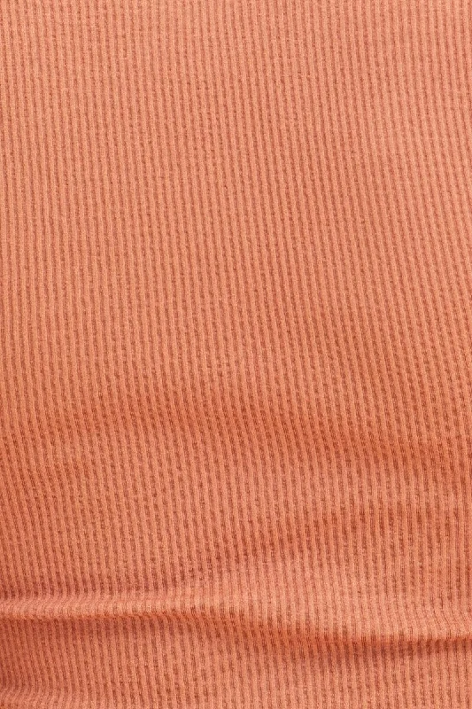 Orange Seamless T-Shirt Crop Short Sleeve Square Neck