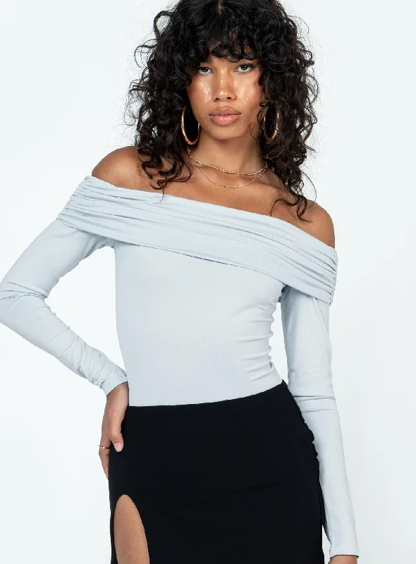 Stocklin Off Shoulder Bodysuit Blue