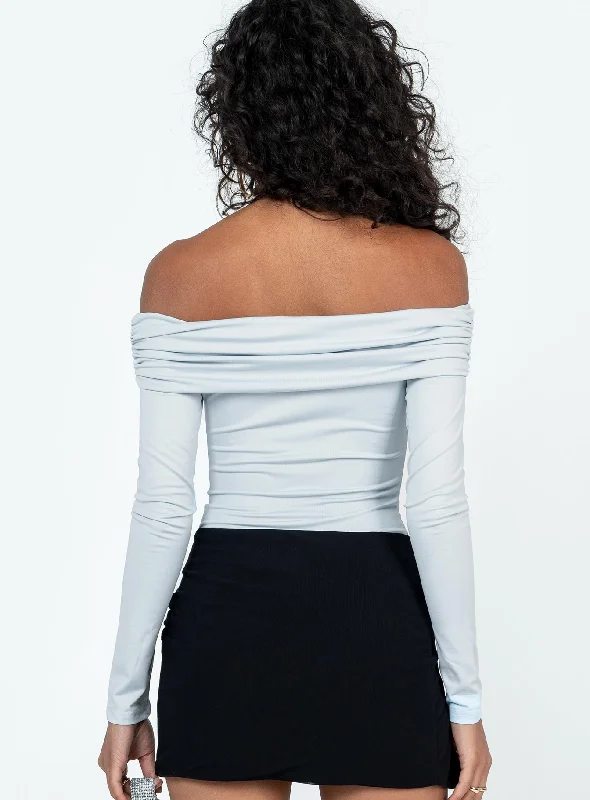 Stocklin Off Shoulder Bodysuit Blue