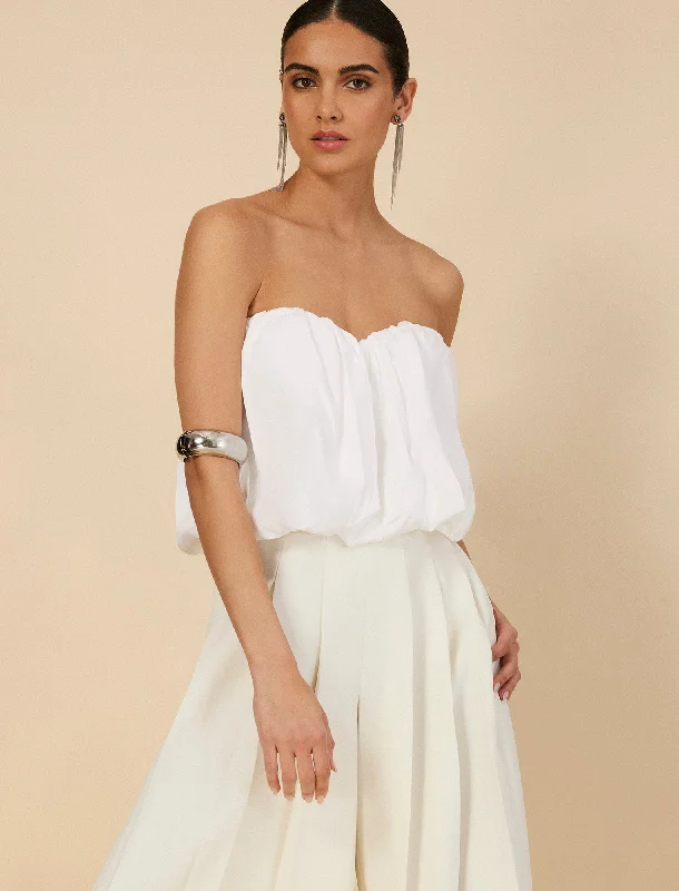 Strapless Cotton Poplin Top