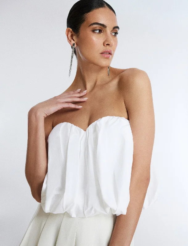 Strapless Cotton Poplin Top