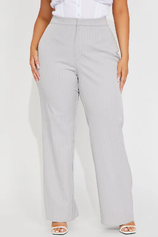 Sweet Salutations Pinstripe Trouser - Grey