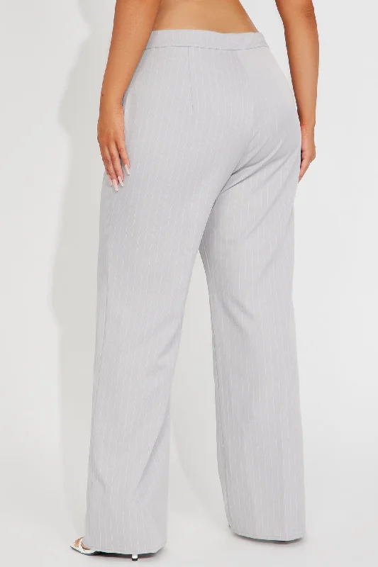 Sweet Salutations Pinstripe Trouser - Grey