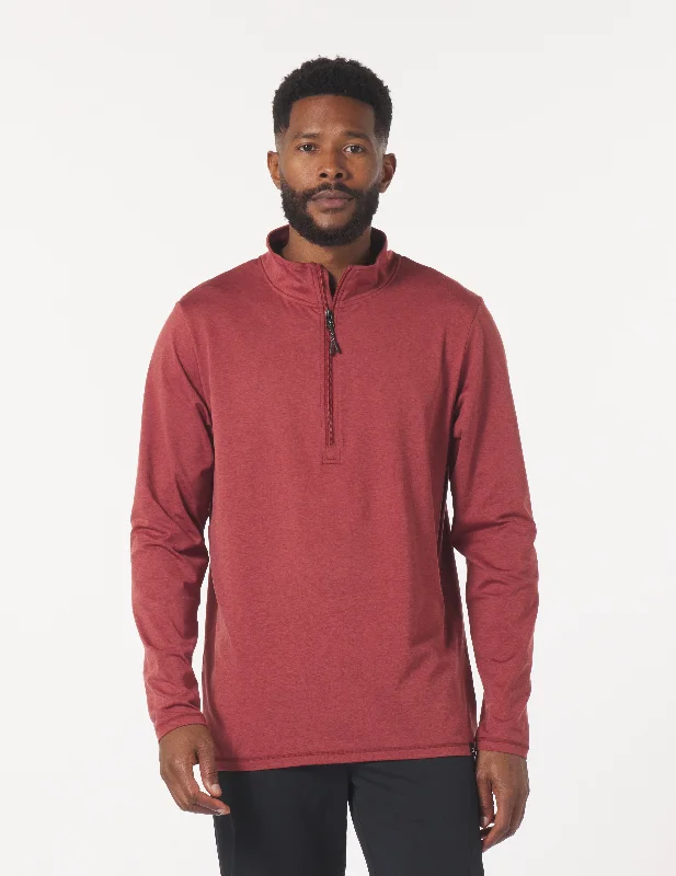 Tahoe 1/4 Zip: Brick Red Marble