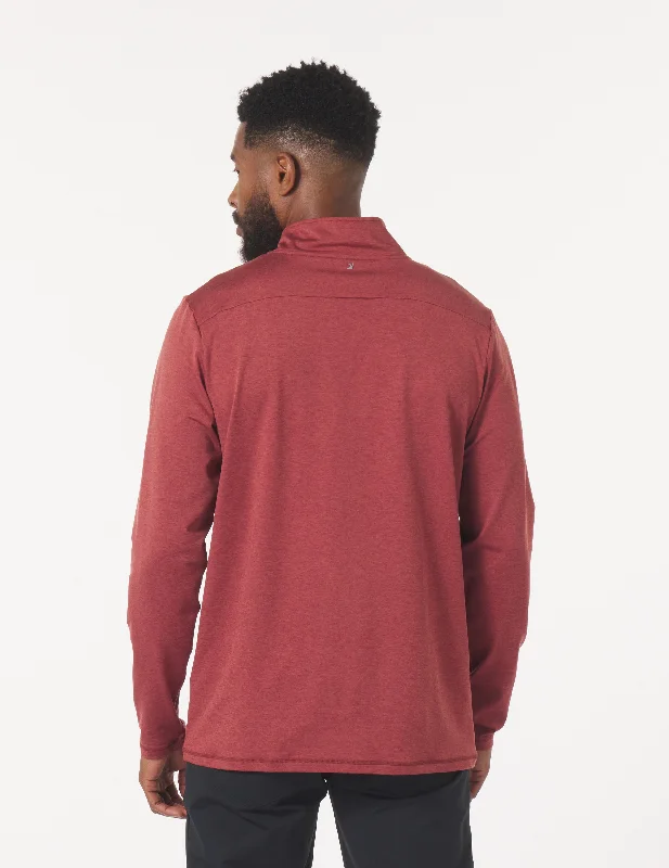 Tahoe 1/4 Zip: Brick Red Marble