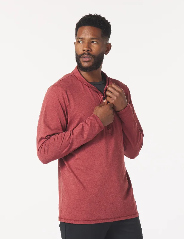 Tahoe 1/4 Zip: Brick Red Marble