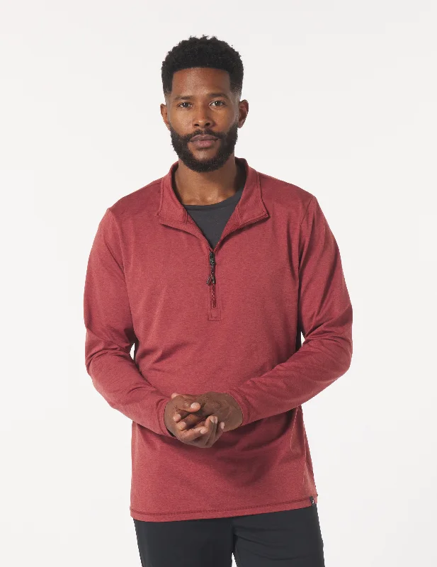 Tahoe 1/4 Zip: Brick Red Marble