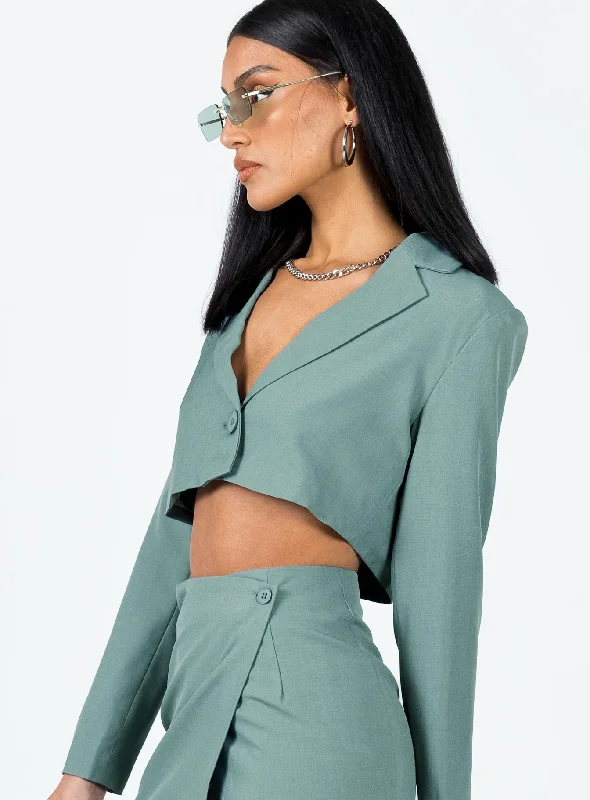 The Reggie Cropped Blazer Slate