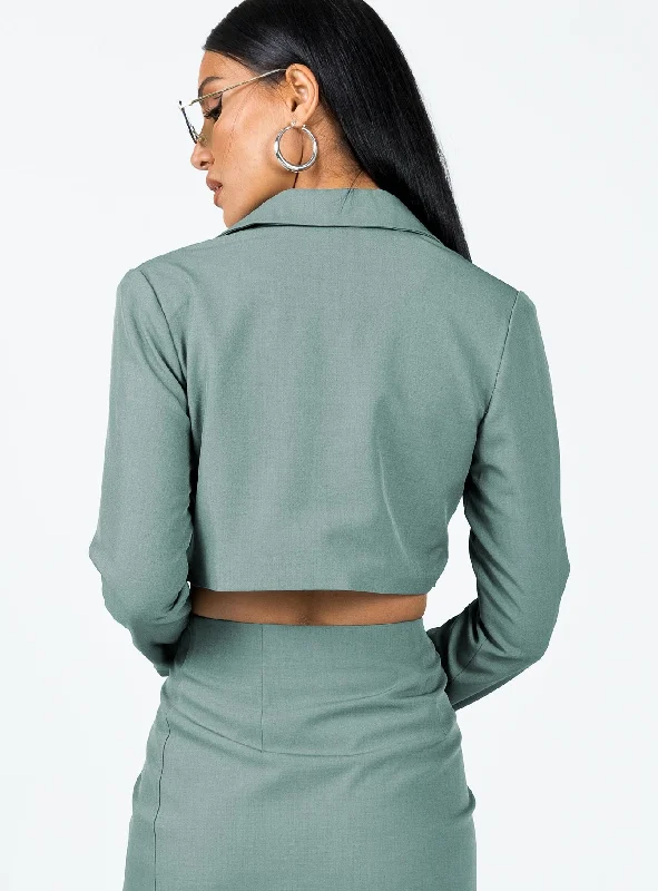 The Reggie Cropped Blazer Slate