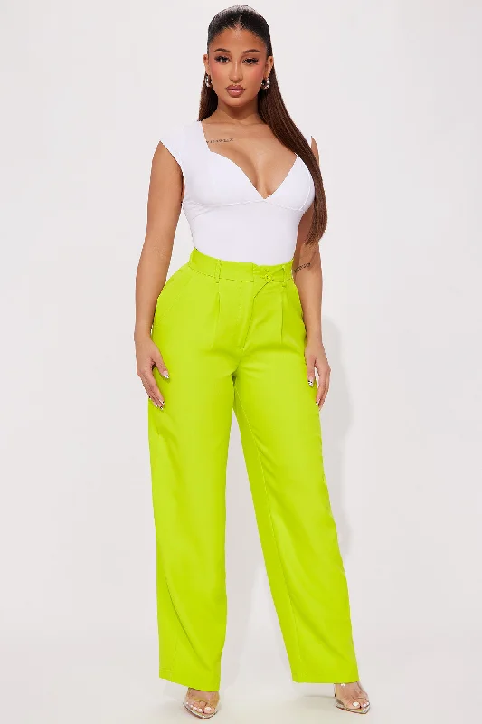 Trisha Wide Leg Trouser - Chartreuse