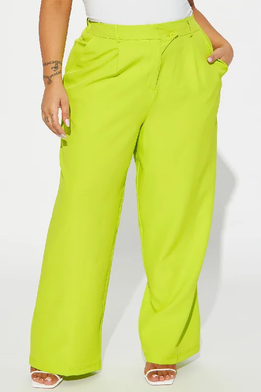 Trisha Wide Leg Trouser - Chartreuse