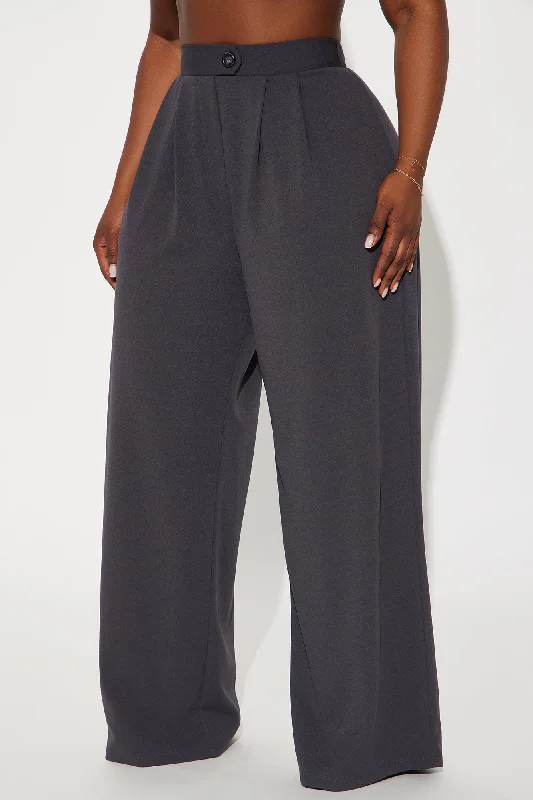 What Matters Most Wide Leg Trouser - Charcoal