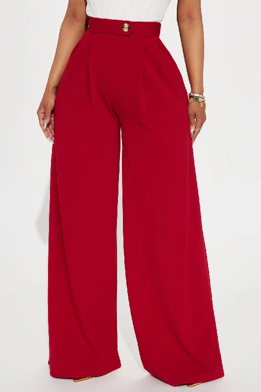 What Matters Most Wide Leg Trouser - Red