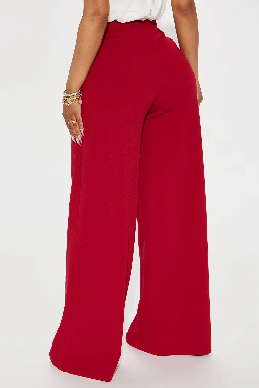 What Matters Most Wide Leg Trouser - Red